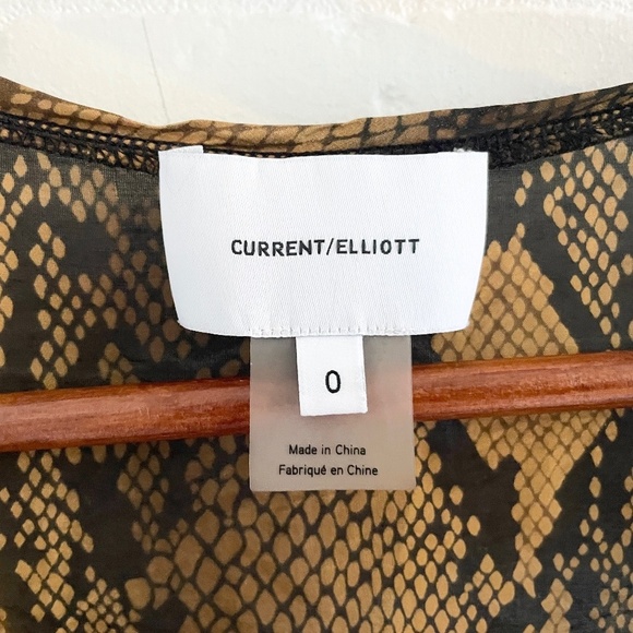 Anthropologie x Current/Elliott Tank The Bermuda Bronze Brown Snakeskin print 0 - Picture 4 of 10